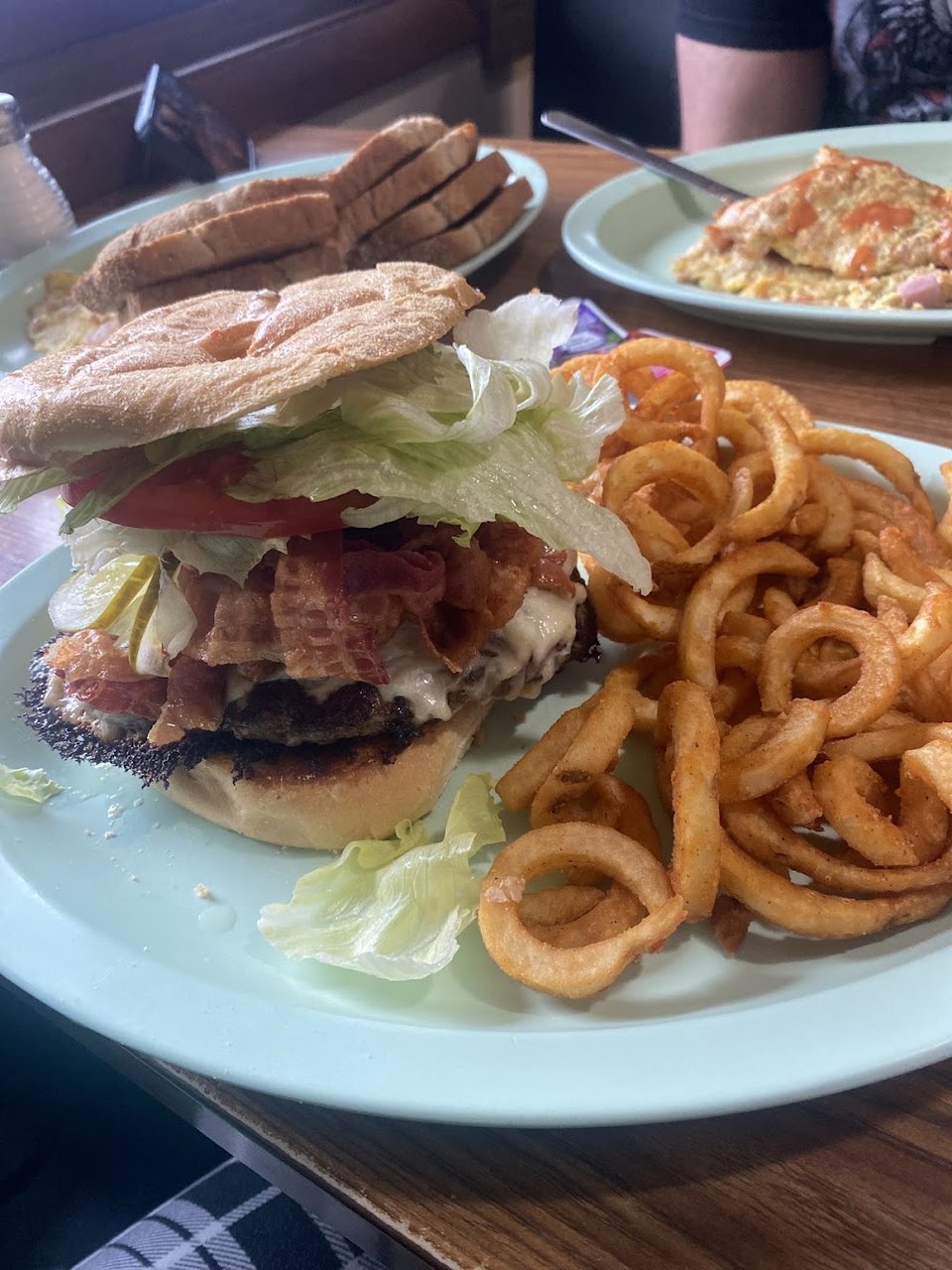Bacon Cheeseburger and Seasoned Curly Fries