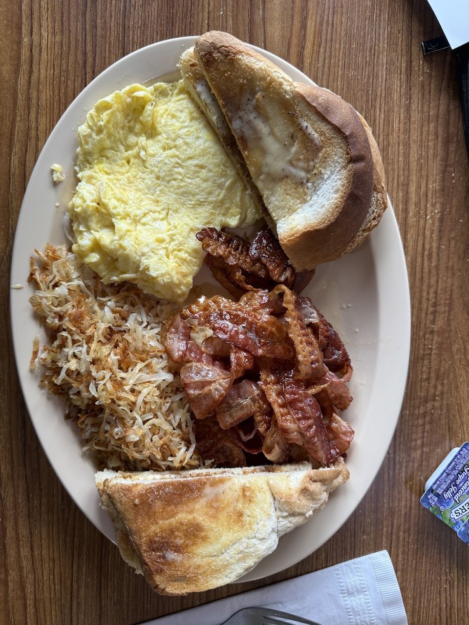 Scrambled Eggs Bacon Hash Browns
